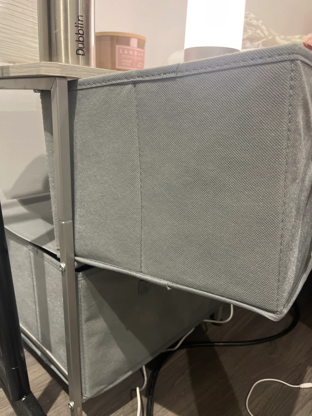 Grey Fabric Storage Drawer Unit - photo 2