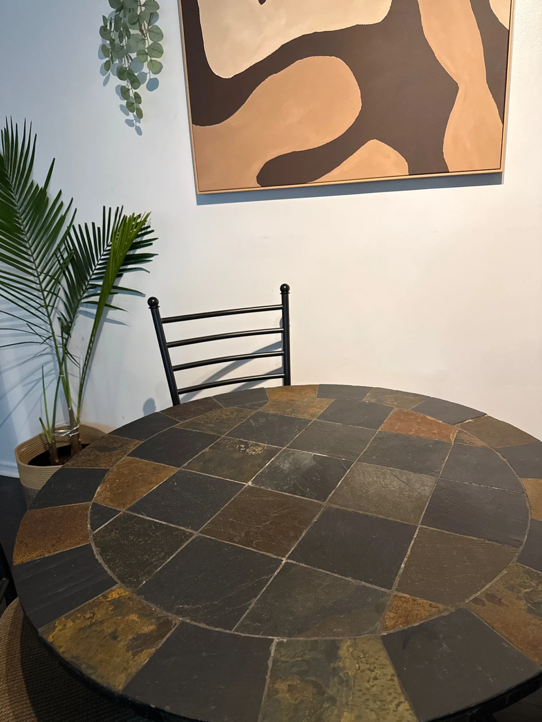 Round Slate Dining Table and 4 Chairs - photo 5