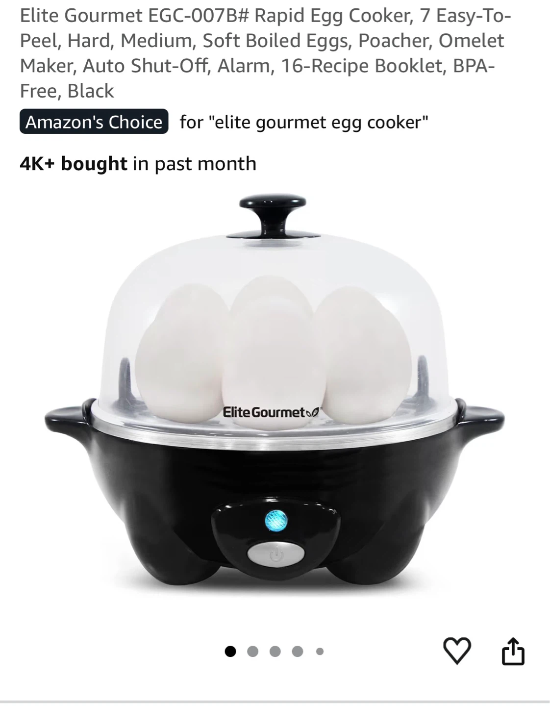 Elite Gourmet Egg Cooker