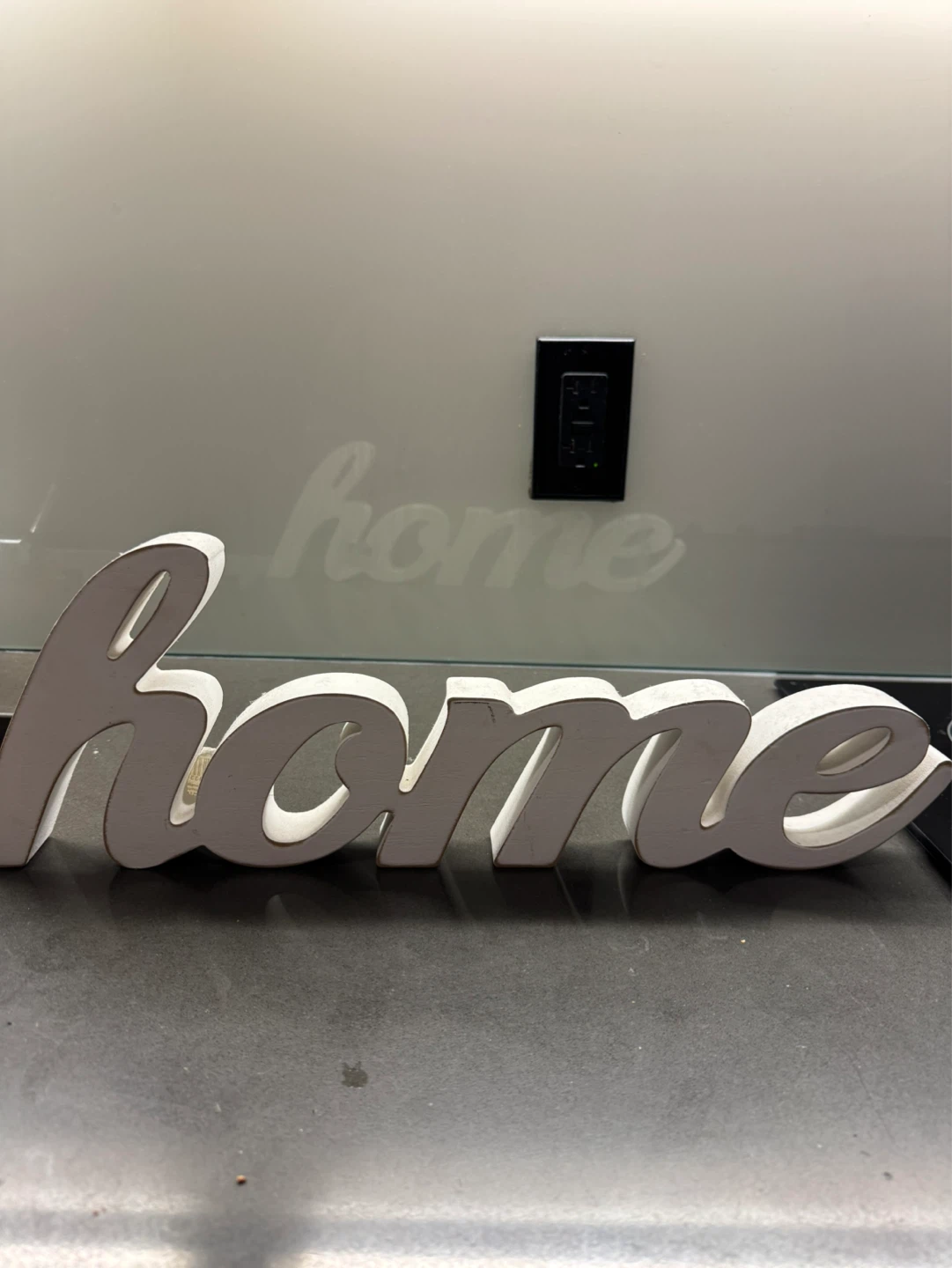 White "home" wooden sign - photo 2