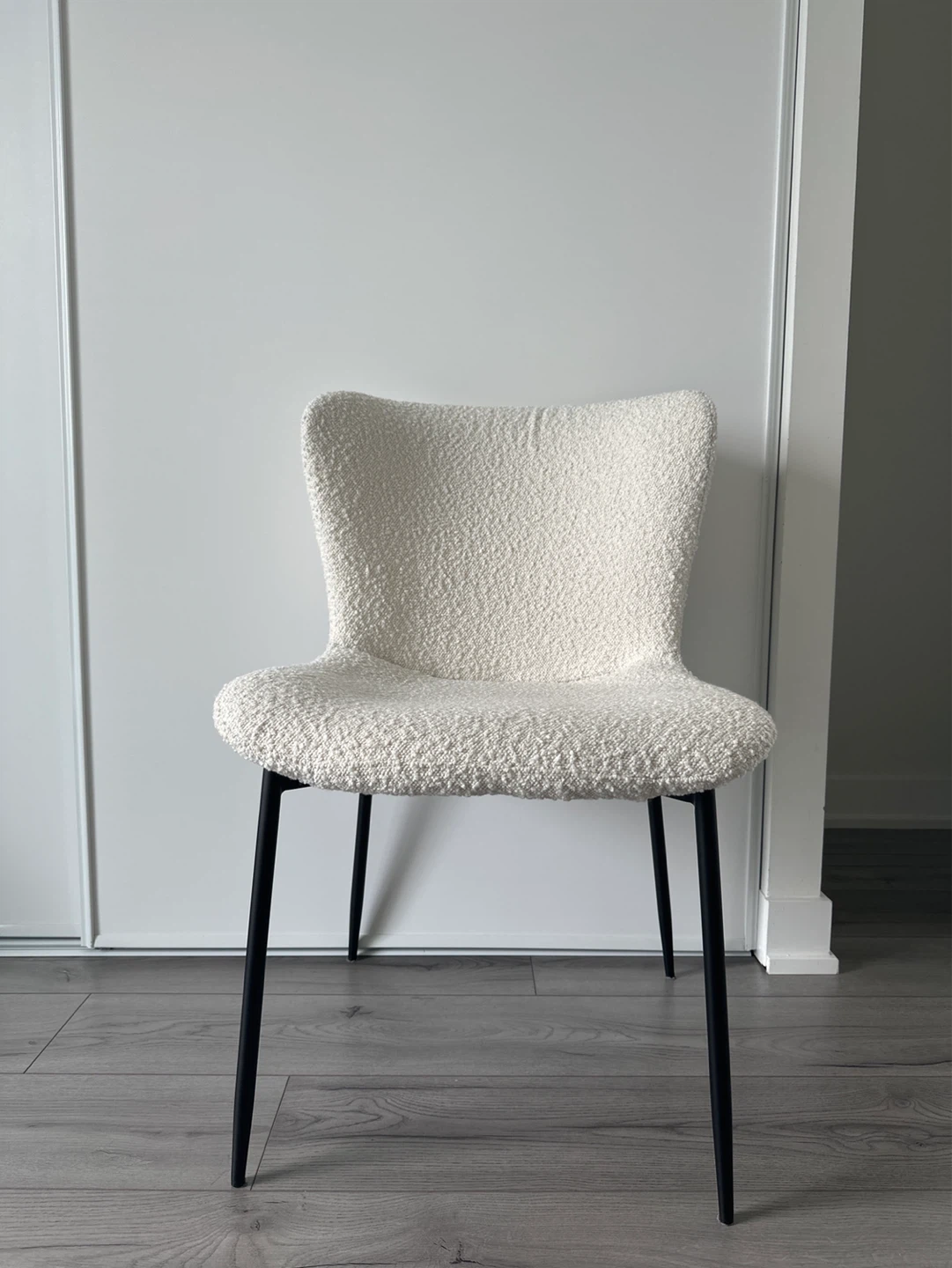White Bouclé Accent Chair - photo 2
