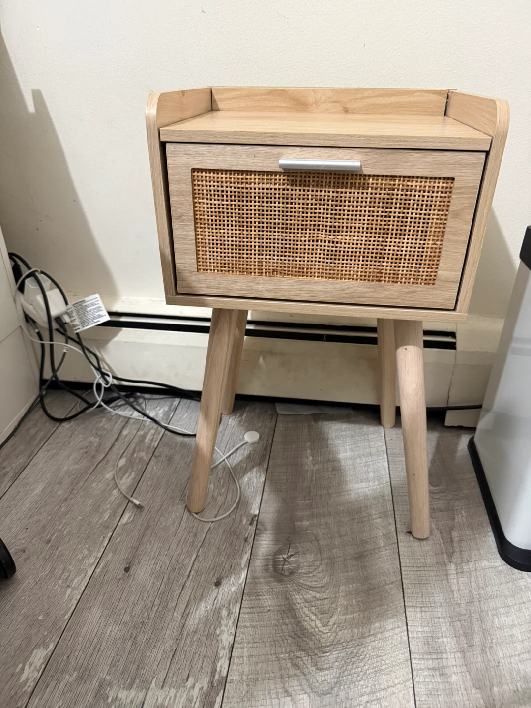 Rattan Nightstand with Drawer
