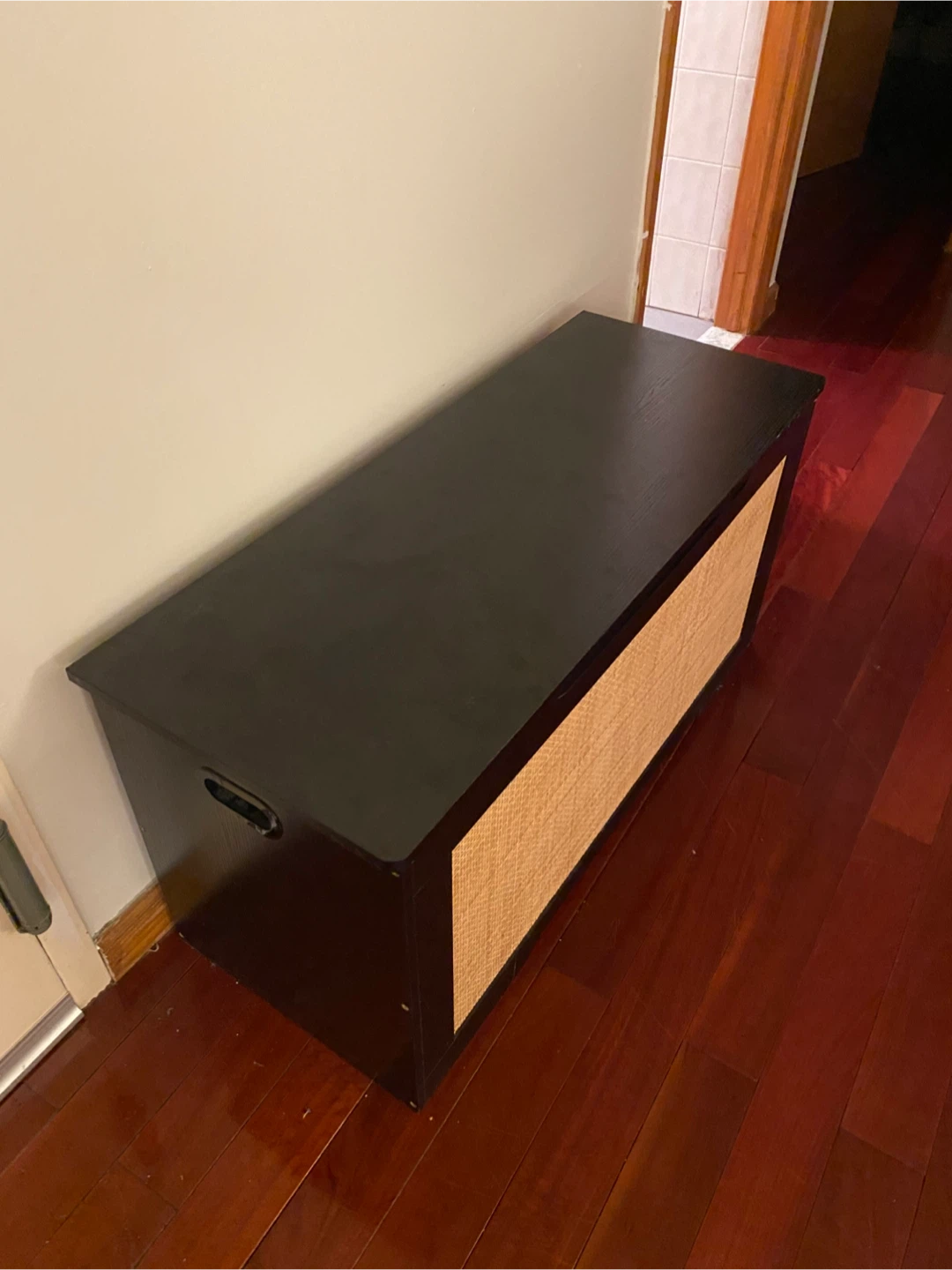 Black Storage Chest with Woven Front - photo 3