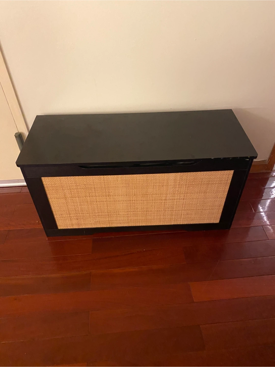 Black Storage Chest with Woven Front - photo 2