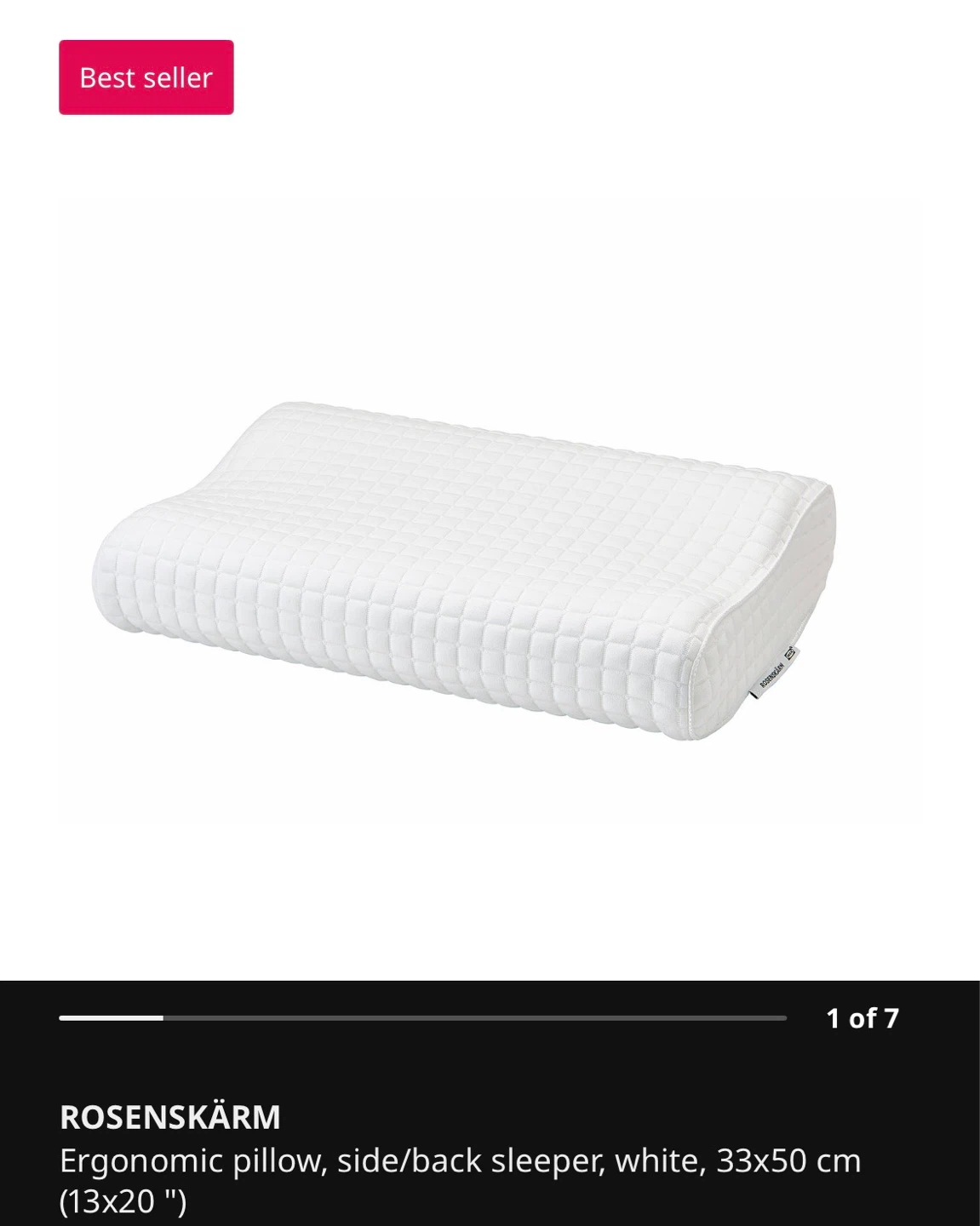 IKEA ROSENSKÄRM Ergonomic Pillow