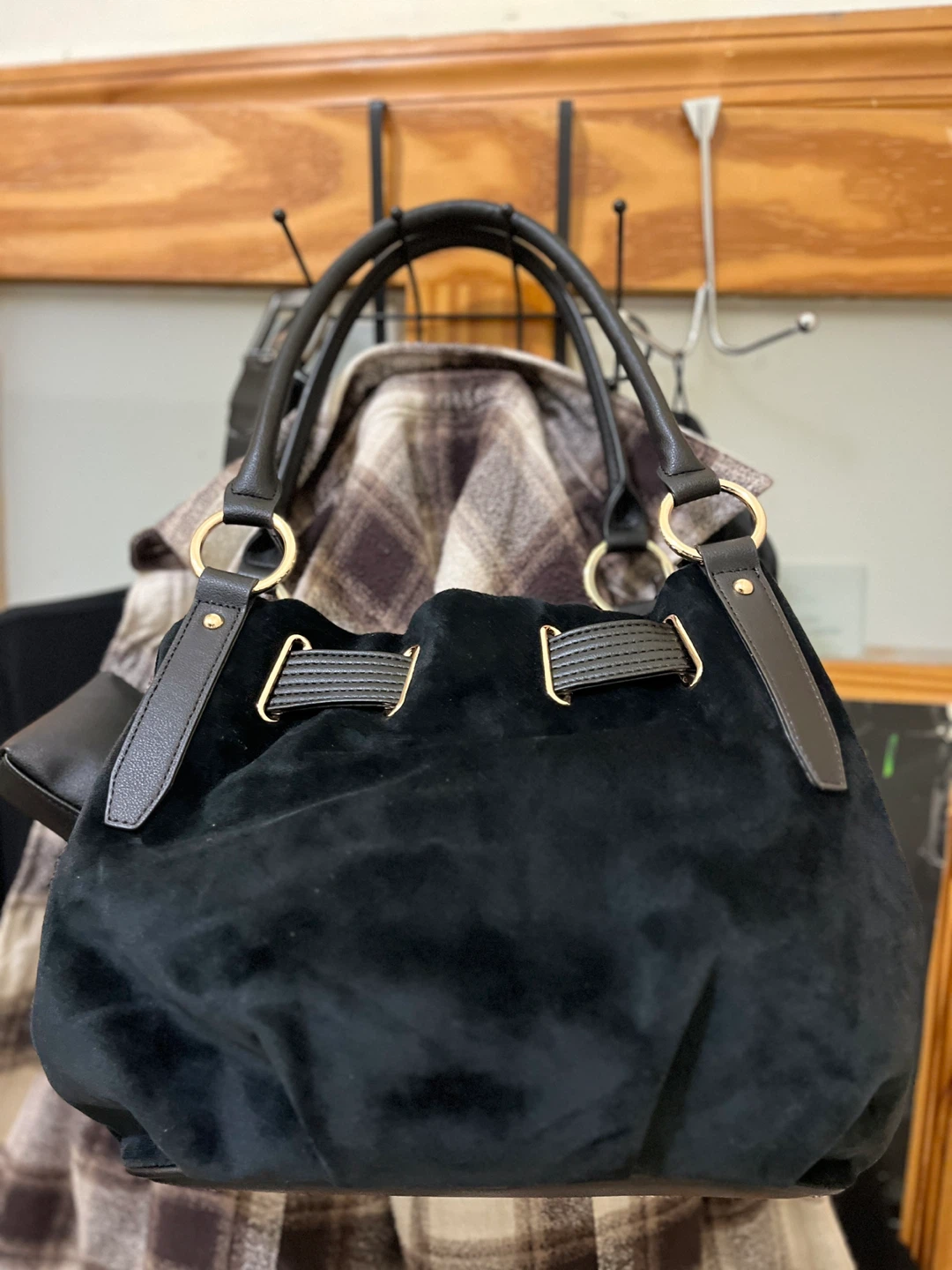 Juicy Couture Queen Couture Blk Tote Viral Velour Handbag - photo 2