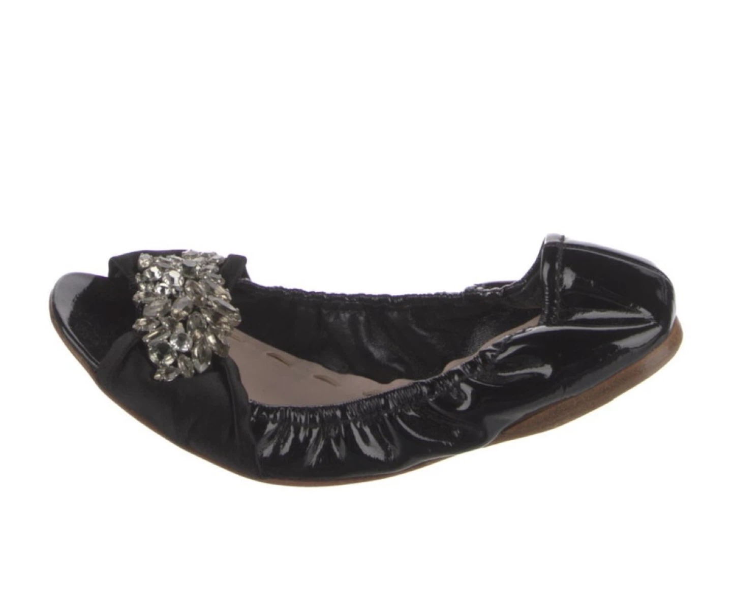 Miu Miu Black Embellished Ballet Flats - photo 3