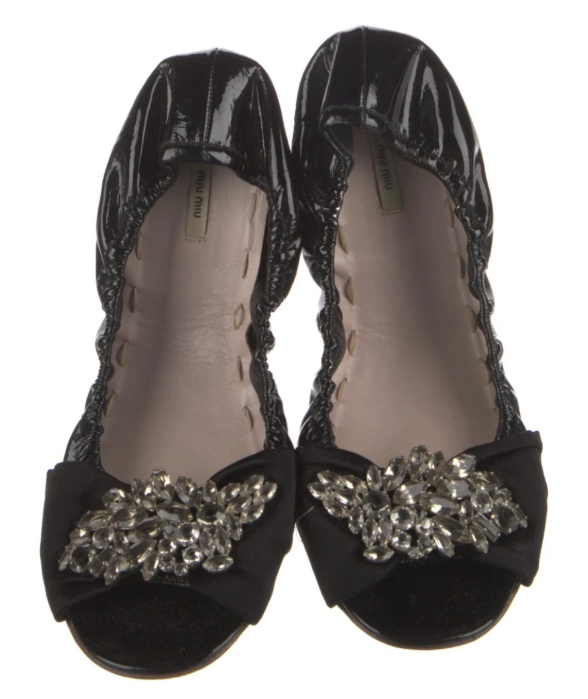 Miu Miu Black Embellished Ballet Flats - photo 5
