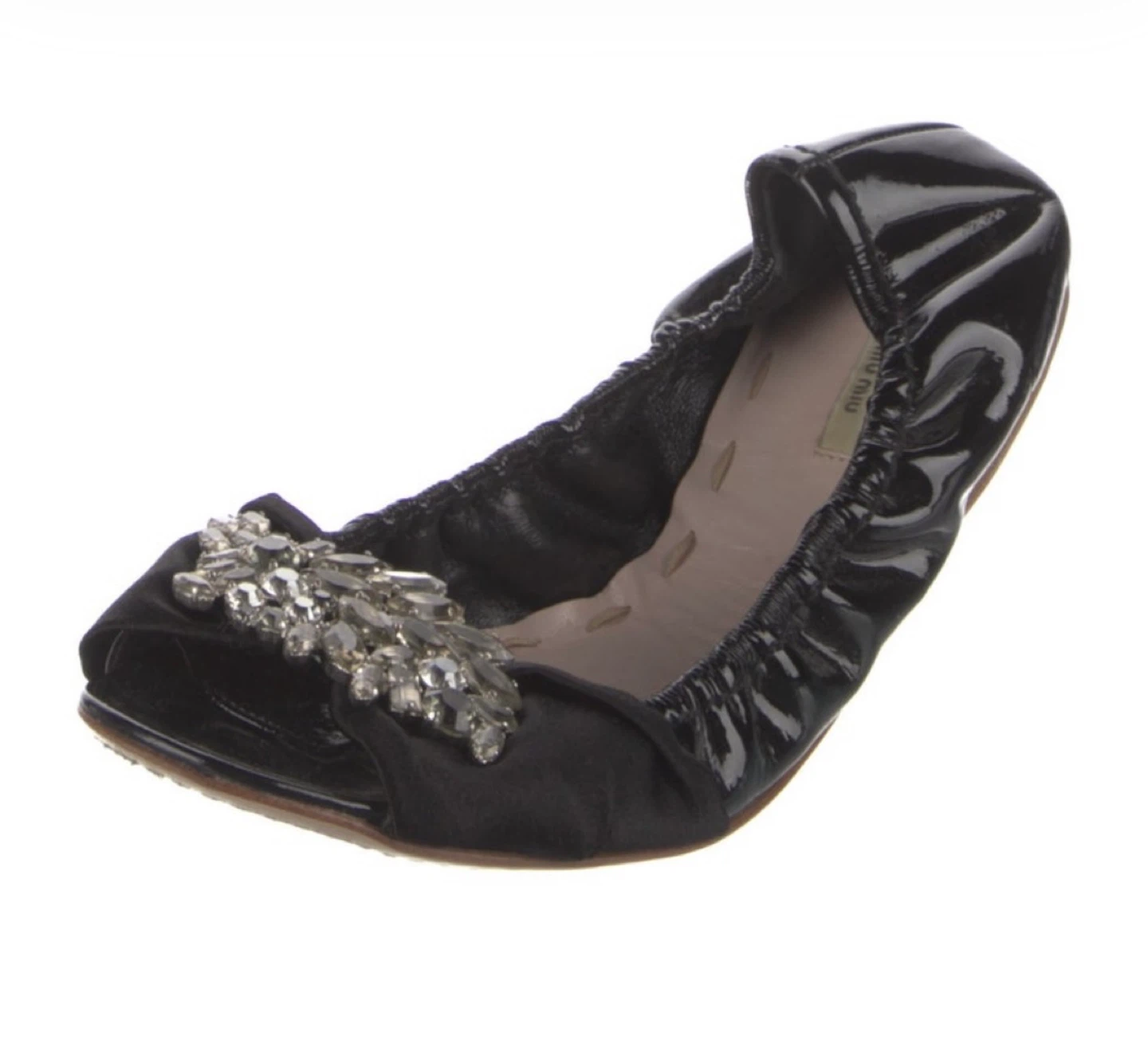 Miu Miu Black Embellished Ballet Flats - photo 4