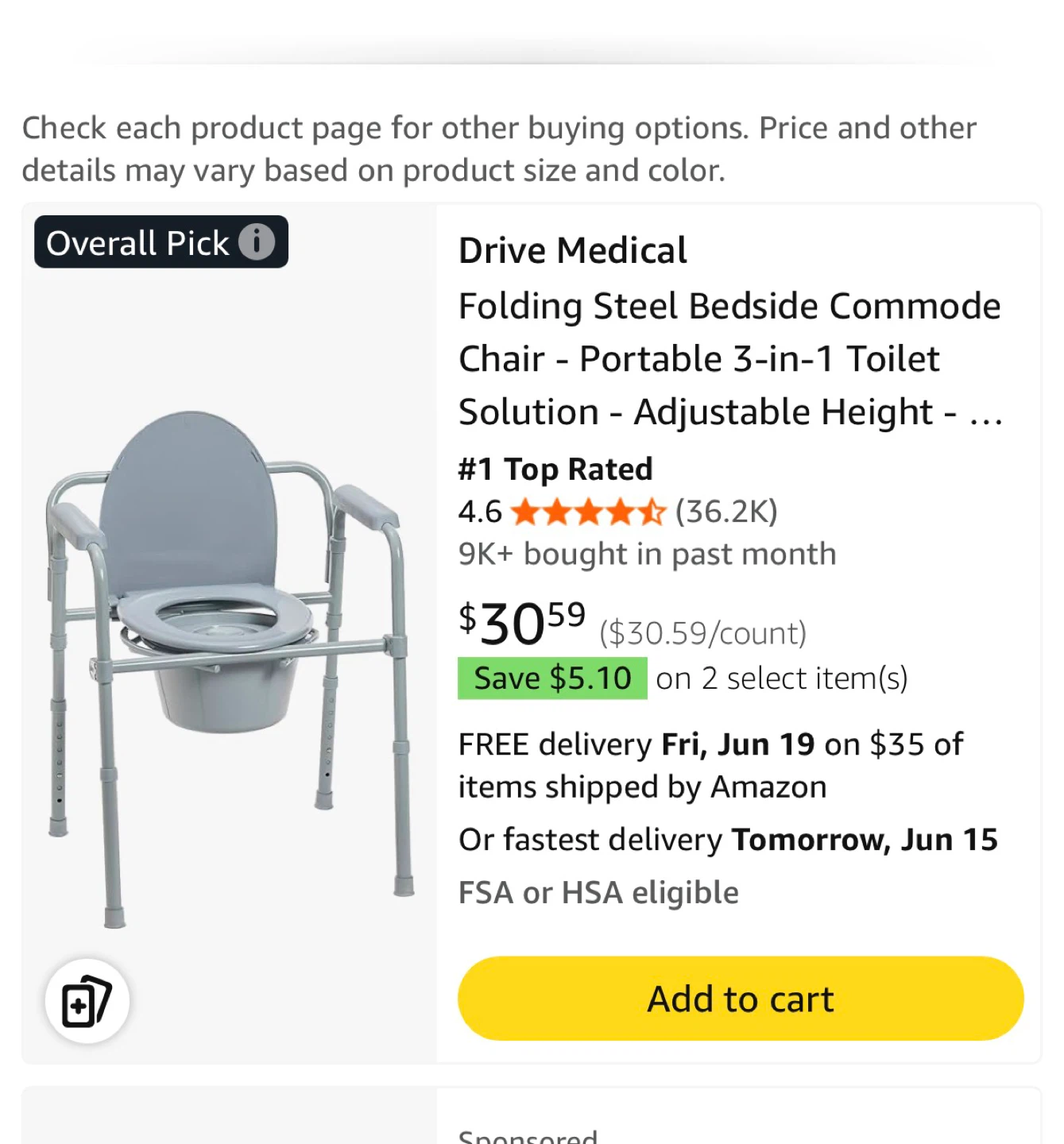 Drive Medical Folding Commode