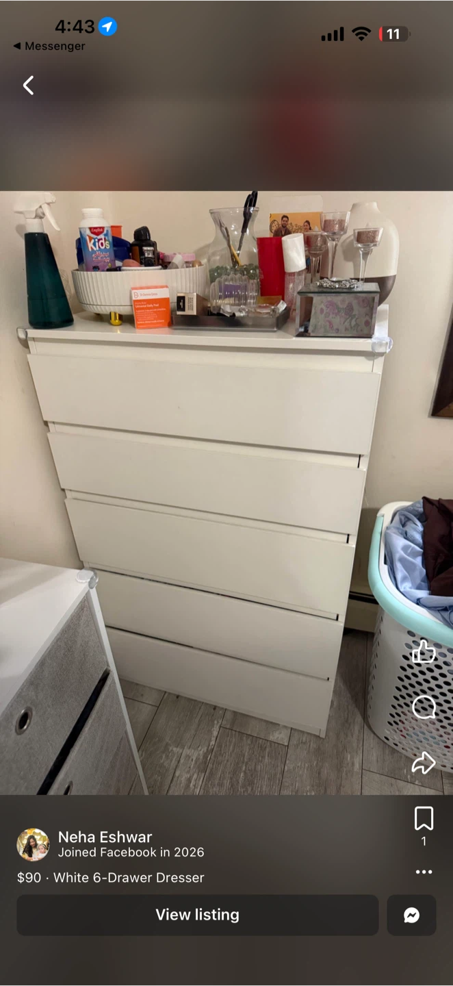 White 5- Drawer Dresser - photo 2