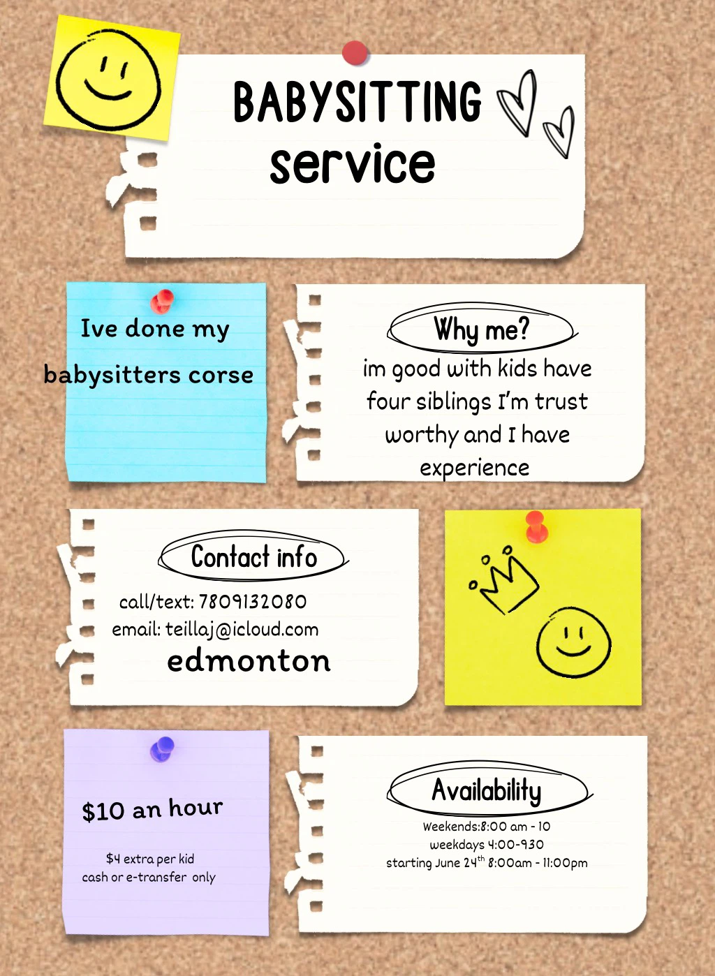 Babysitting service available