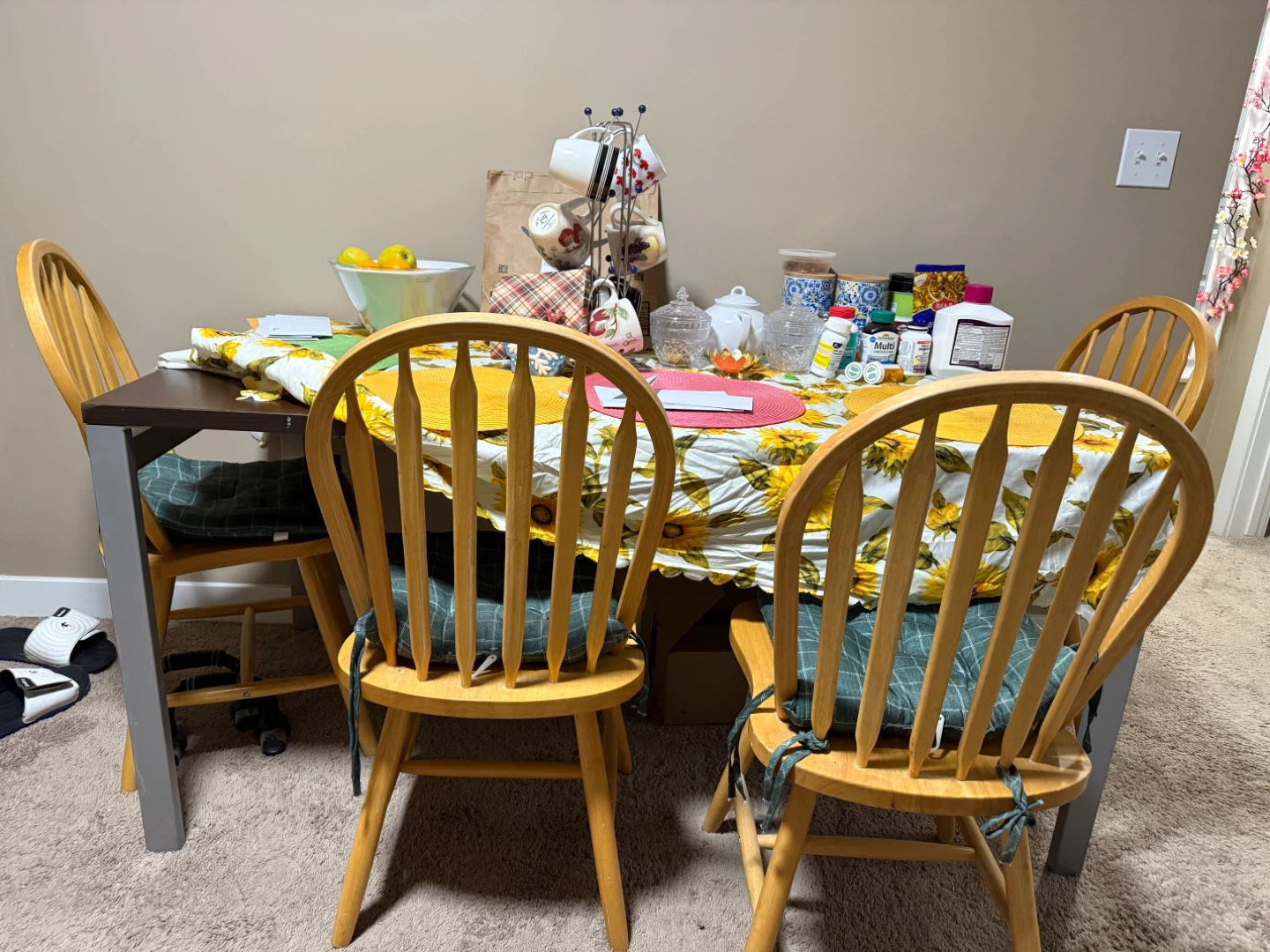 Wooden Dining Chairs  and Table  (Set of 4)