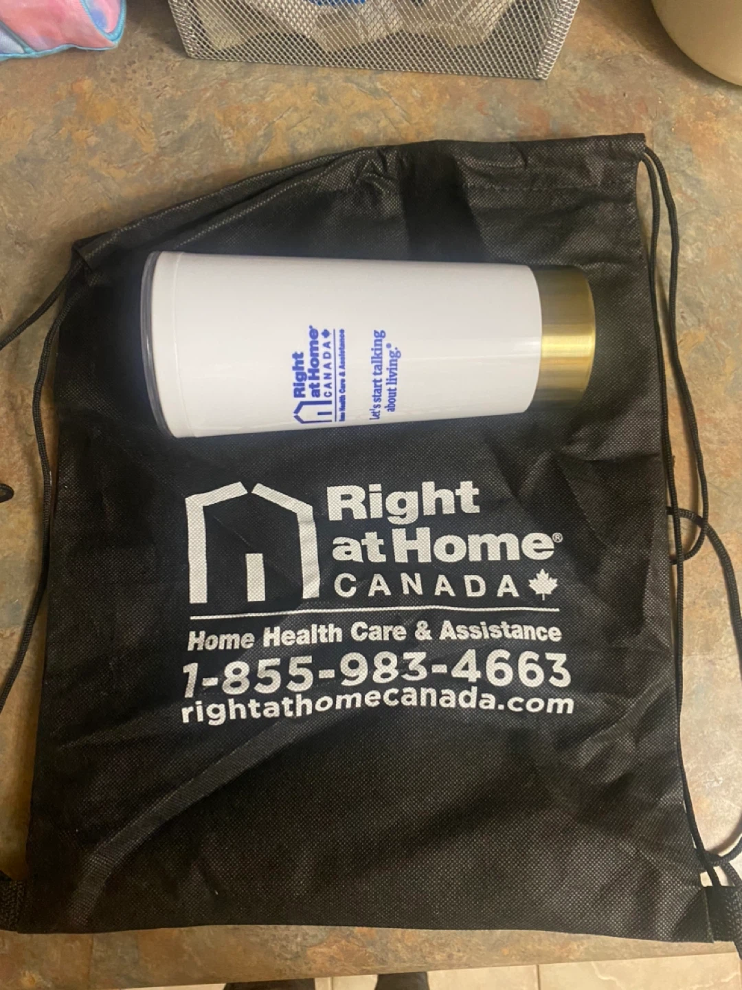 Right at Home Canada Tumbler with Drawstring Bag