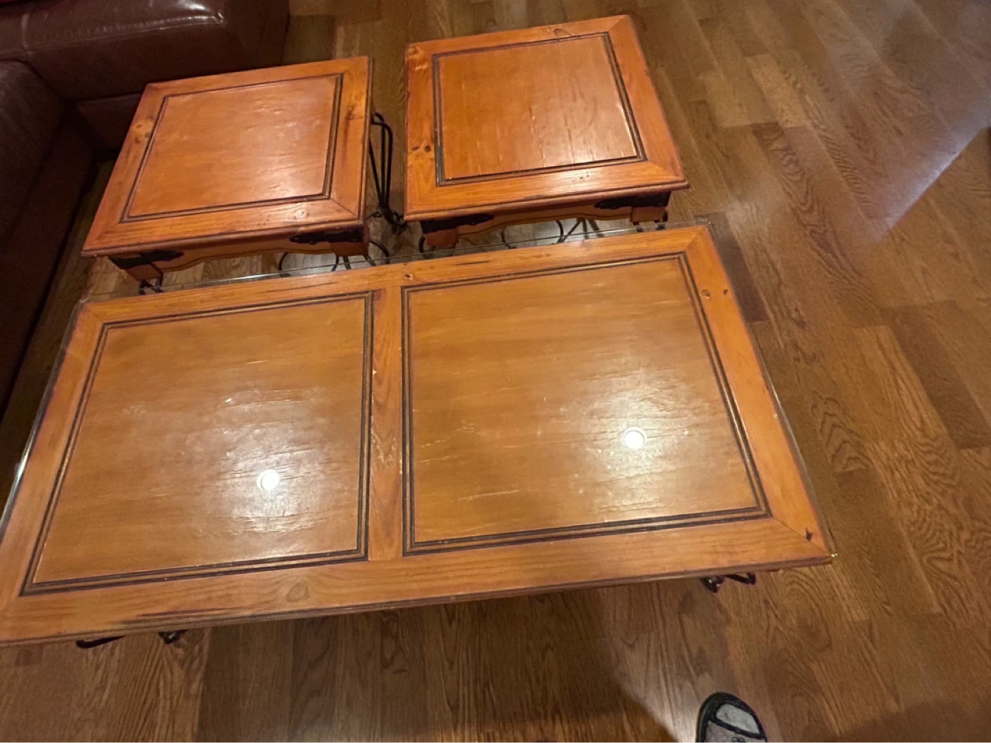 Wooden Coffee Table and End Table Set