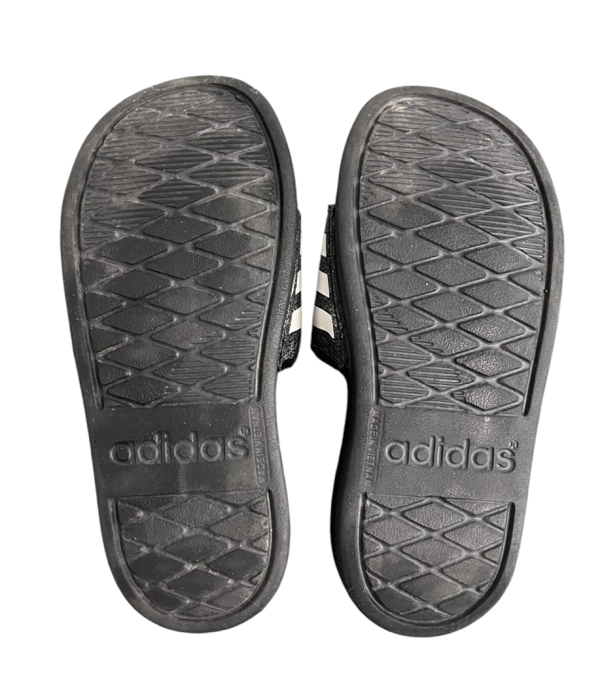 Adidas Kids’ Adilette Slides – Glitter Black/White | Size 11K - photo 4