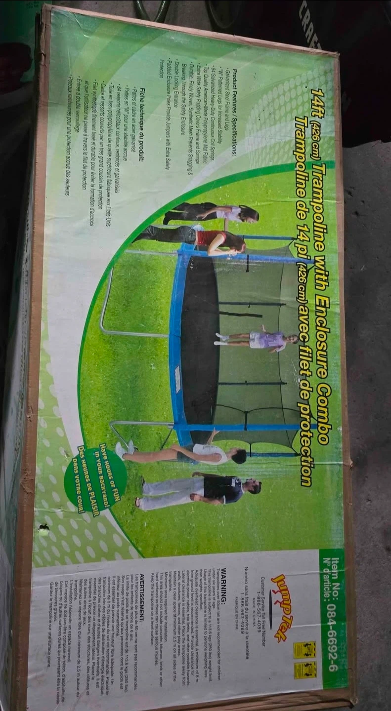Trampoline with Safety Enclosure Set, 14-ft - photo 4