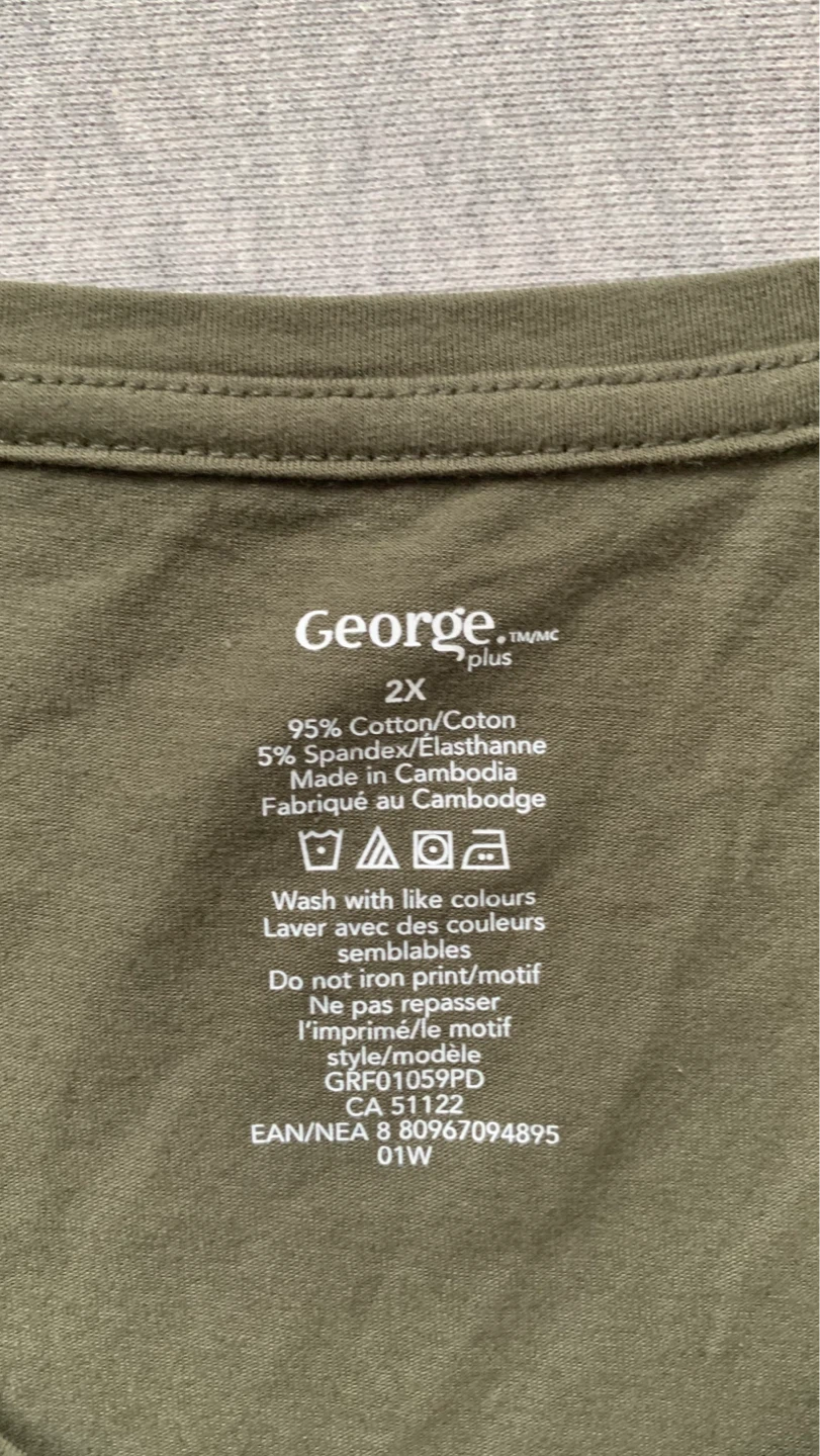 Autumn Theme Long Sleeve V-Neck in Olive Green - Size 2X - photo 4