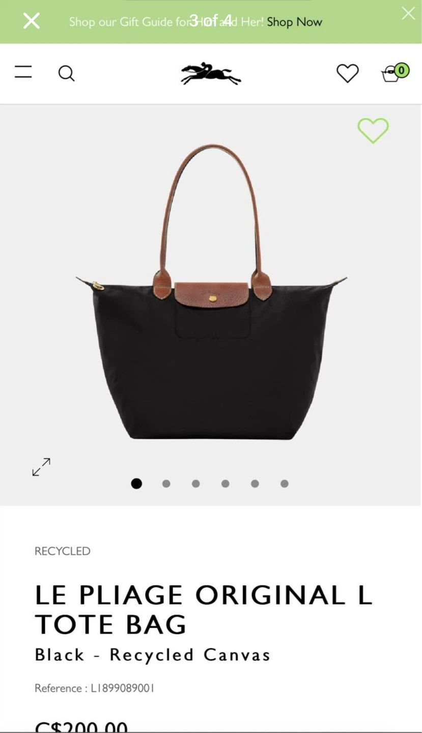 NEW Longchamp Le Pliage Original L Tote Bag - Black - photo 3
