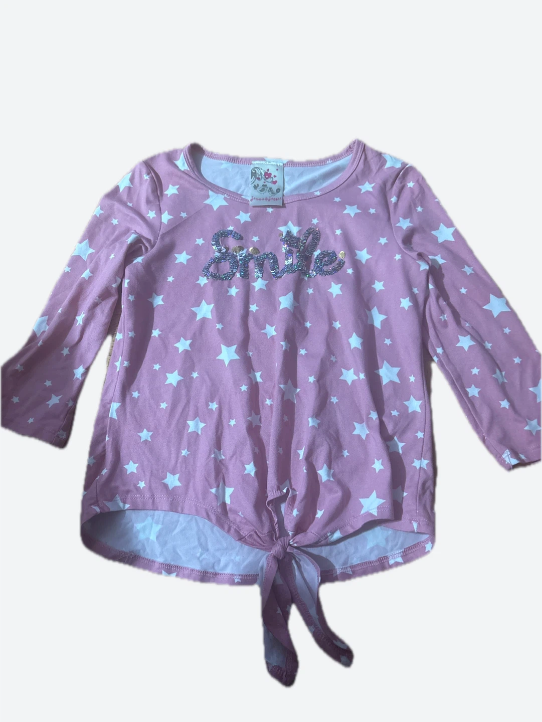 Pink Star "Smile" Sequined T-shirt