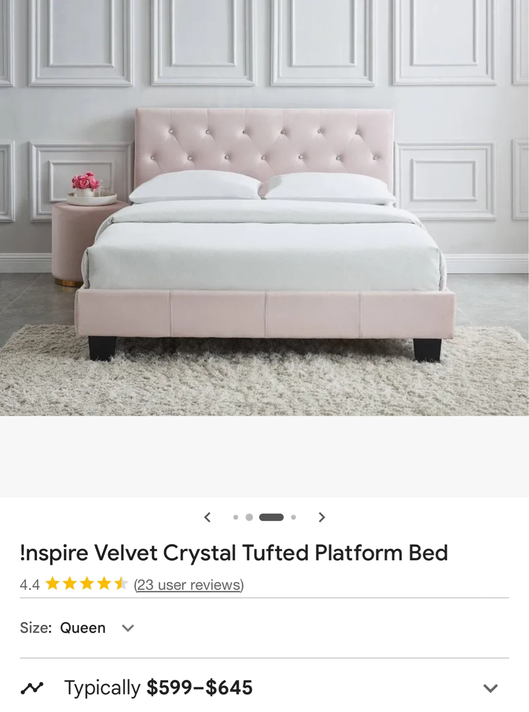 Queen size frame and mattress for sale (gray coloured)