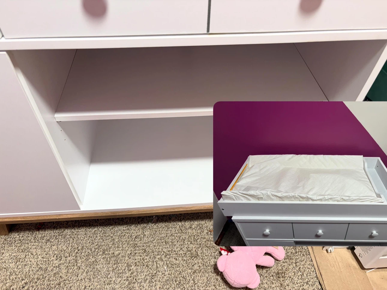 White Changing Table with Drawers