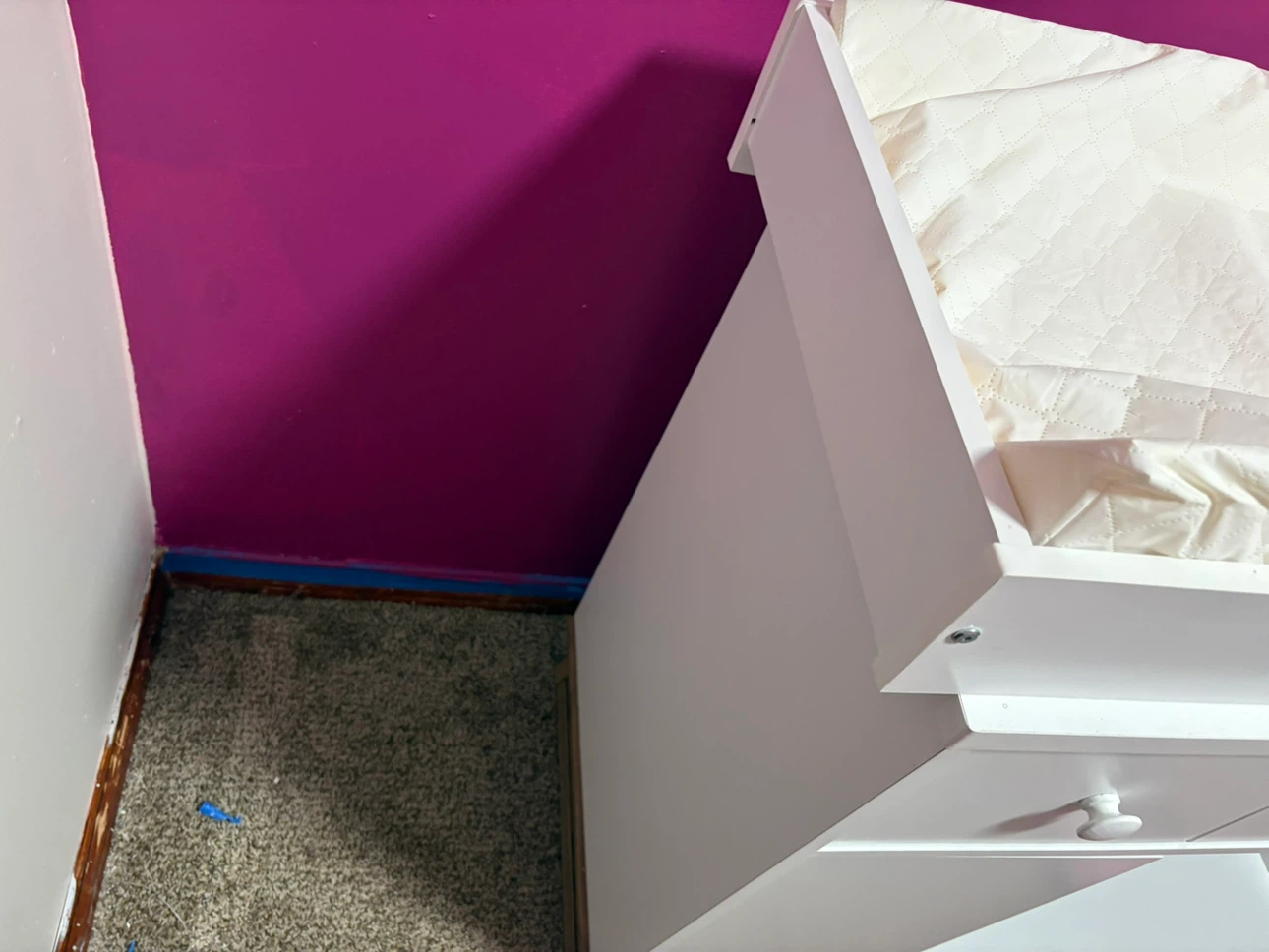 White Changing Table with Drawers - photo 2