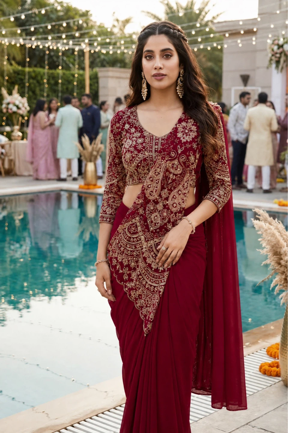 Pre Draped  Saree with stitched Blouse - photo 2