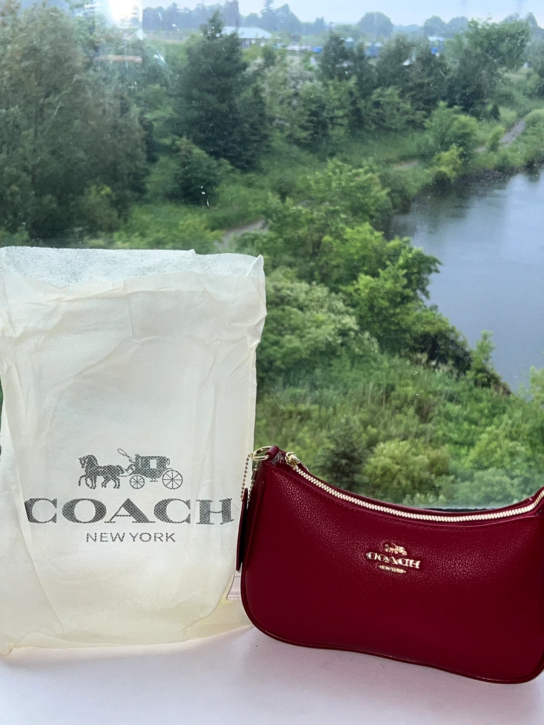 Red COACH Shoulder Bag
