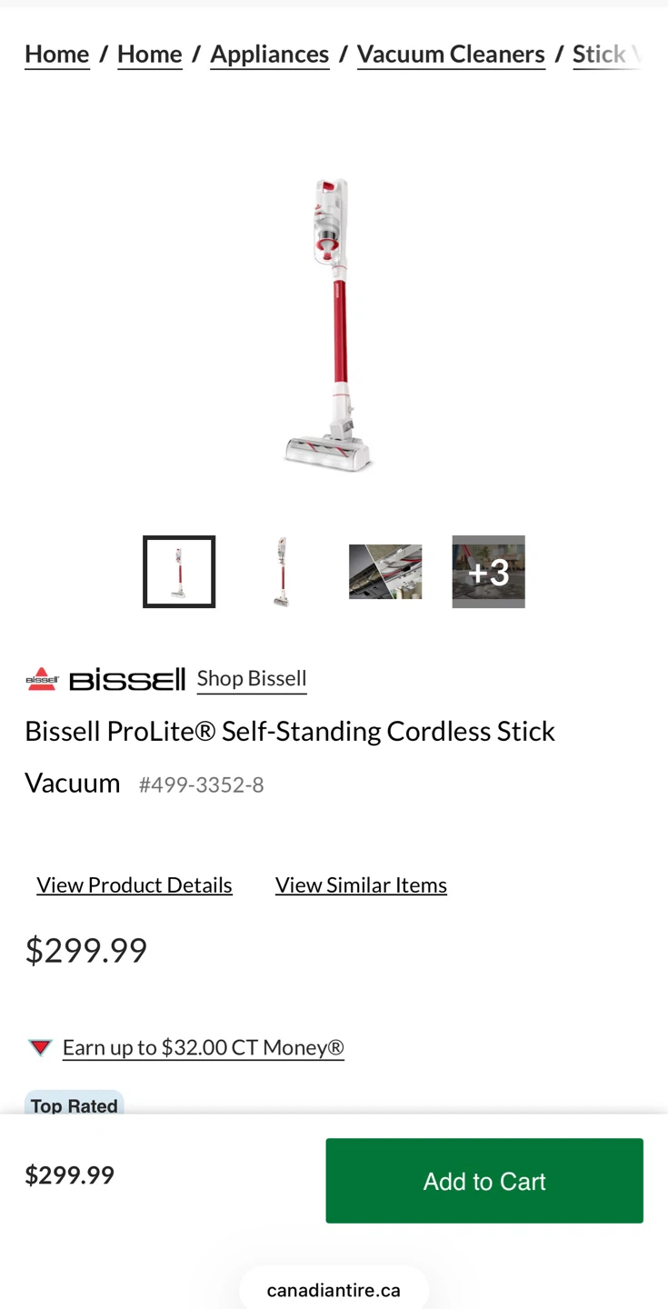 Bissell ProLite Self-Standing Cordless Stick Vacuum