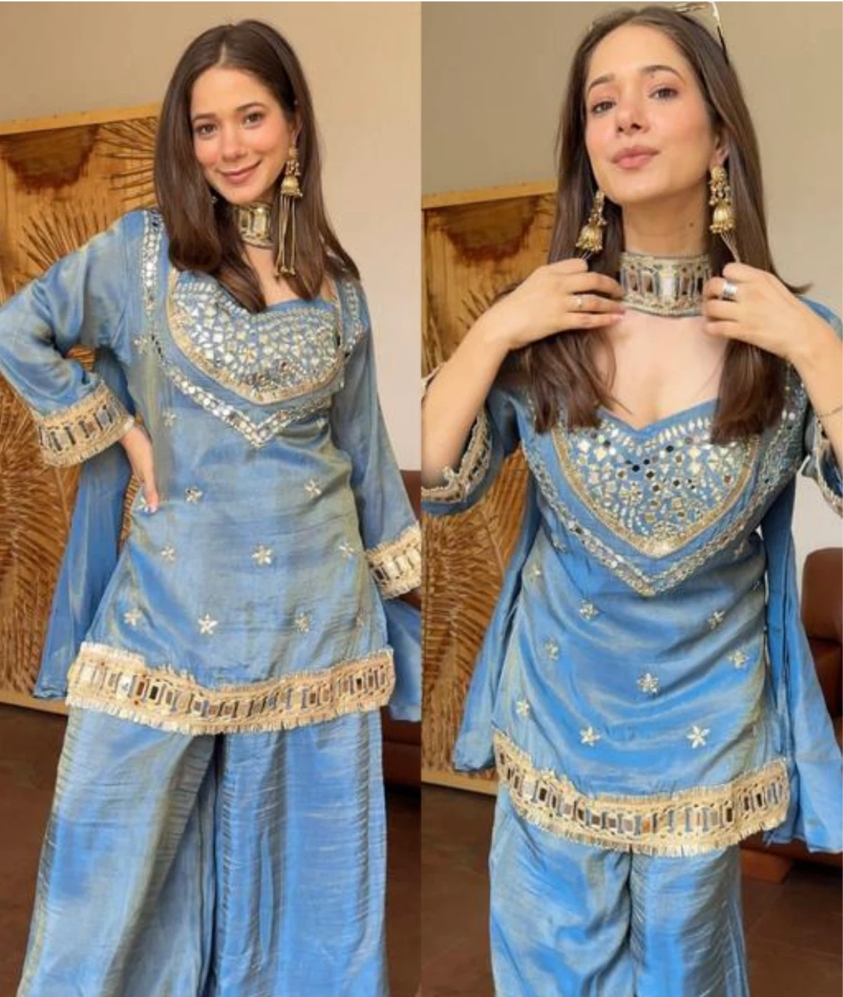 Mirror work 4 piece Palazzo set - photo 3