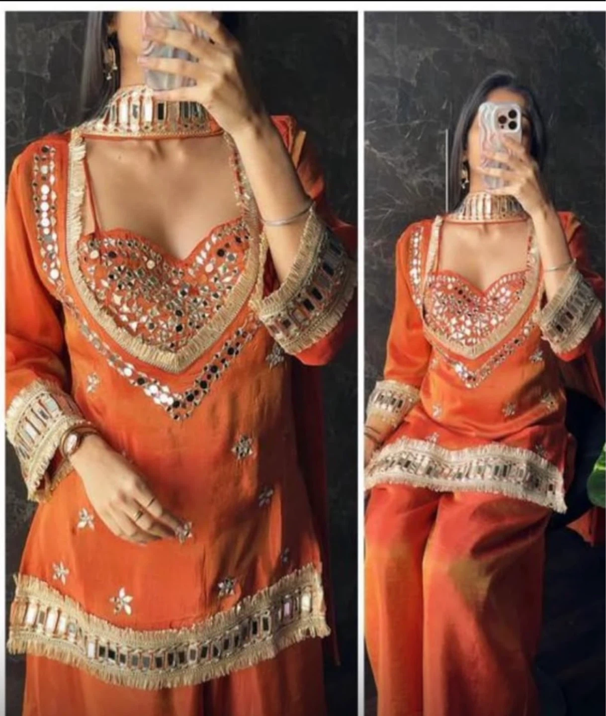 Mirror work 4 piece Palazzo set