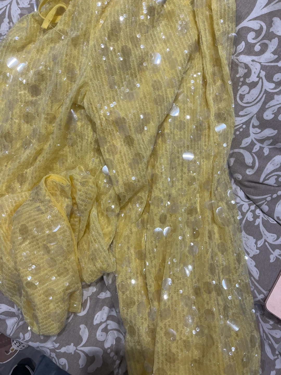 Long Yellow Sequin pants - photo 3