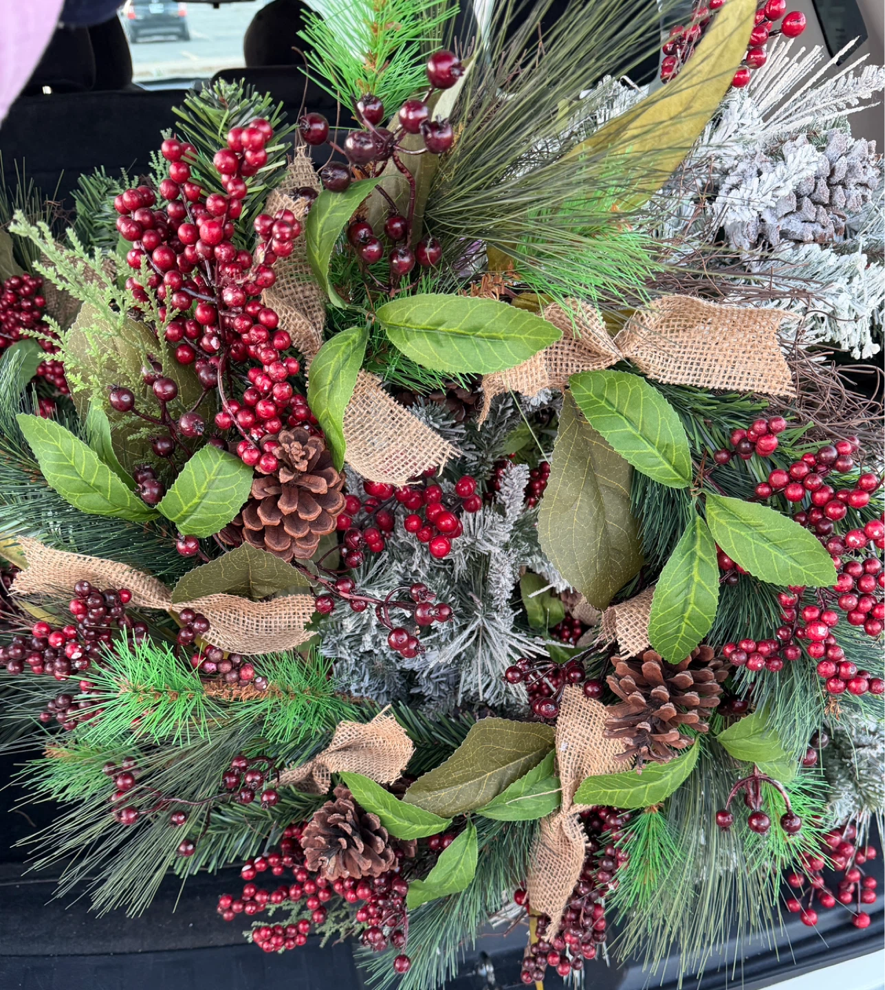 Artificial Christmas Wreath with Berries and Pinecones - photo 3