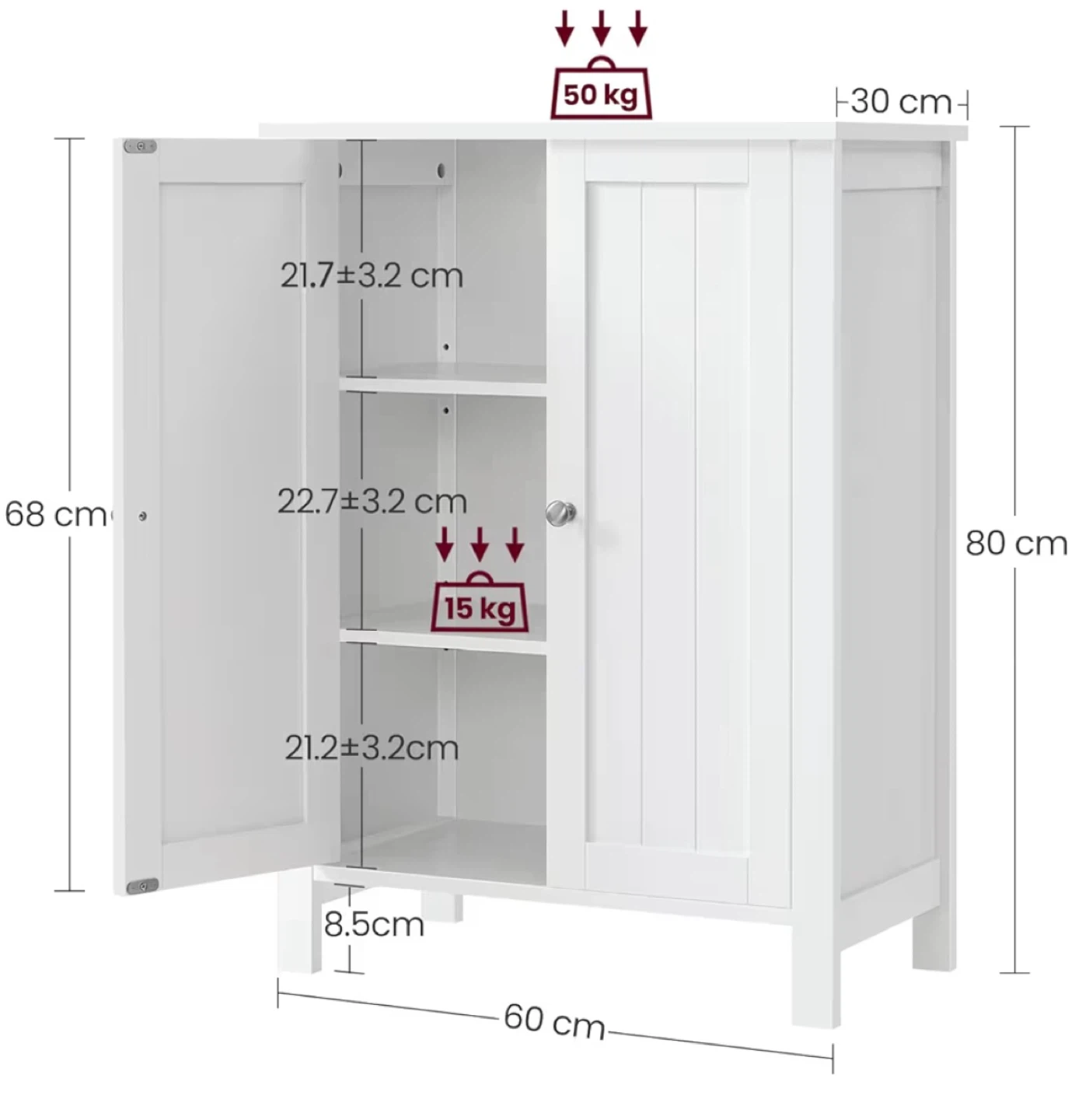 Brand new White Double Door Storage Cabinet - photo 4