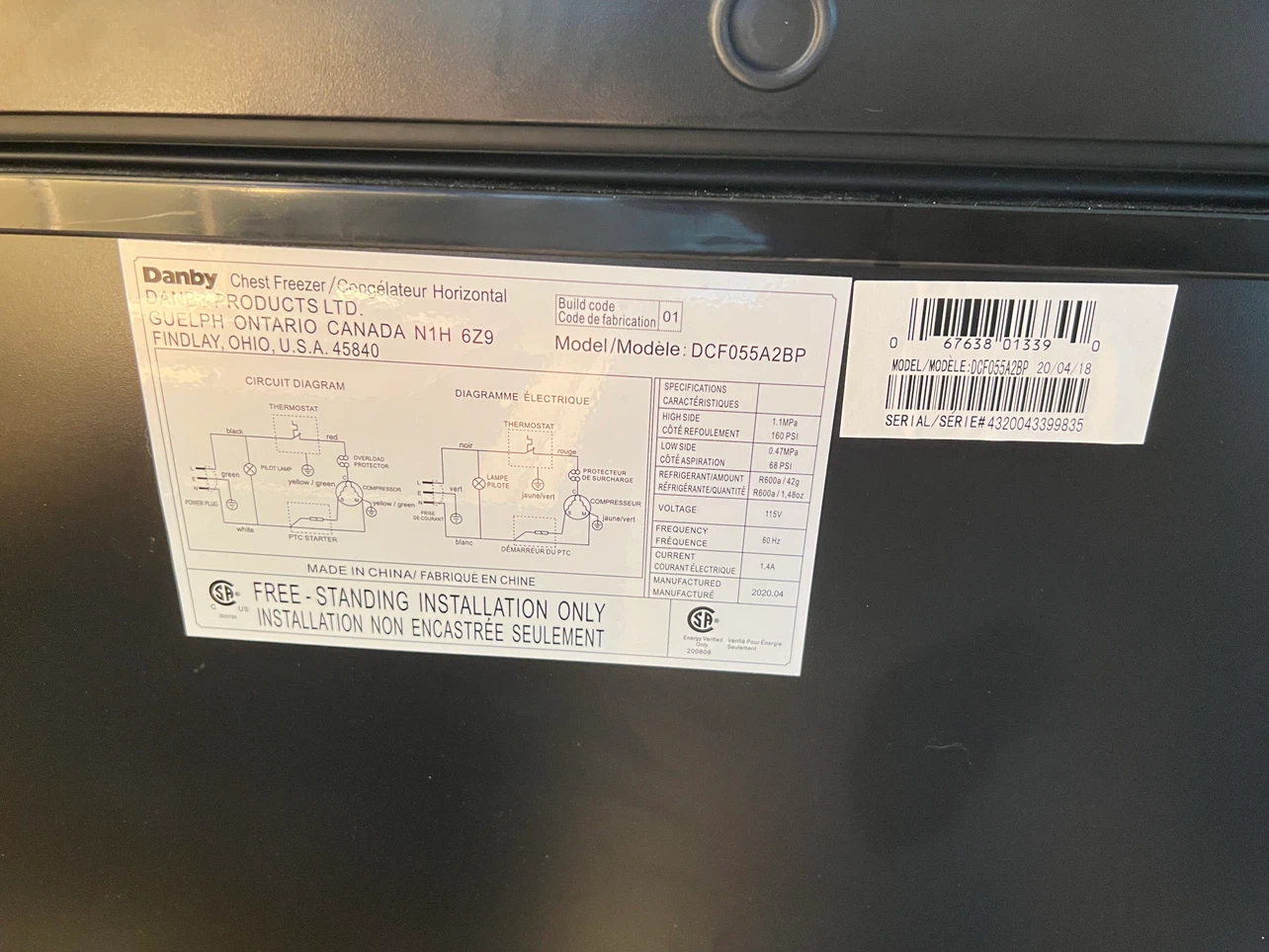 Danby Chest Freezer DCF055A2WDB - photo 2