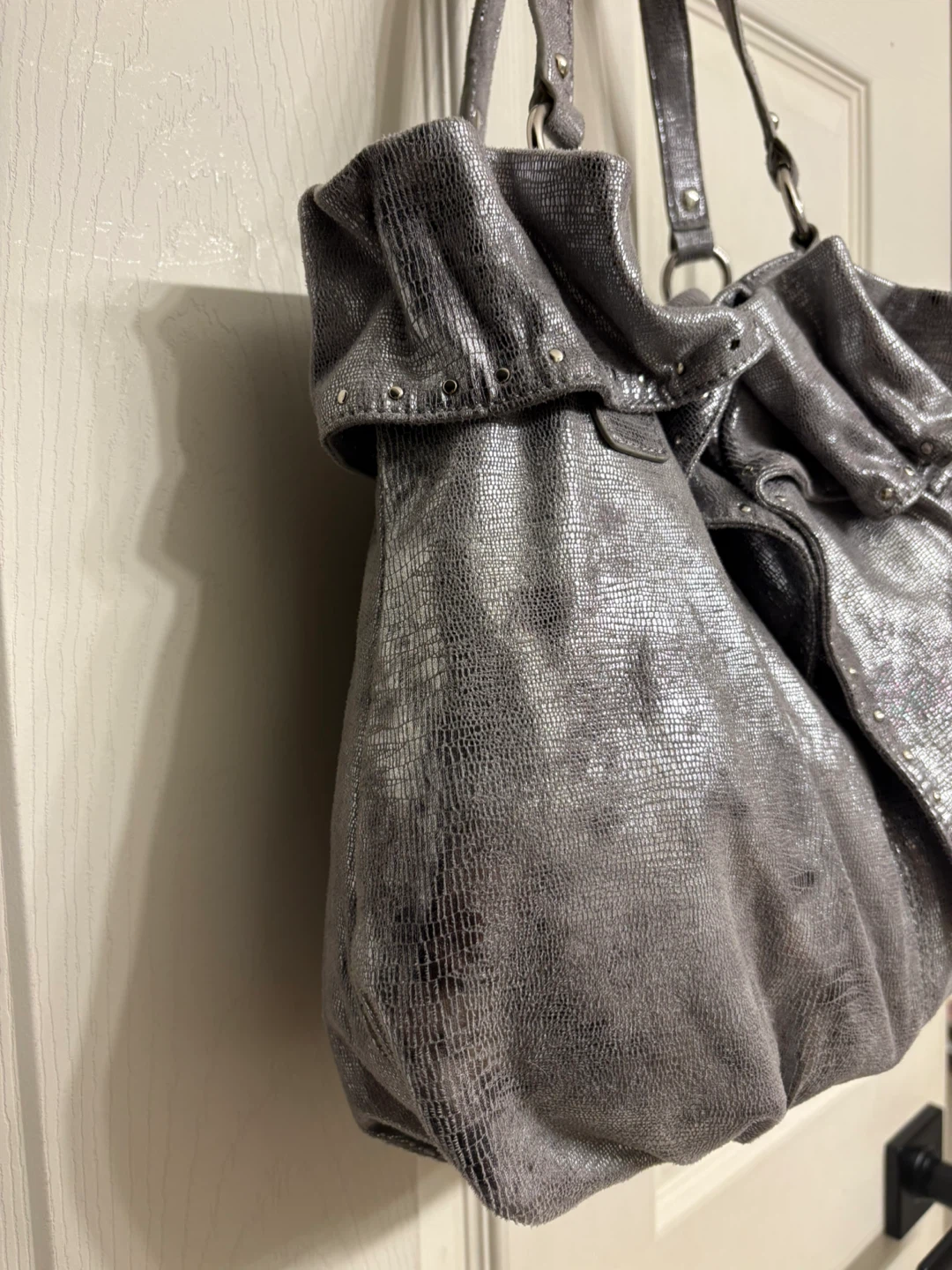 Nine West Silver “Ruffle Scuffle” Hobo/Shoulder Bag - photo 4