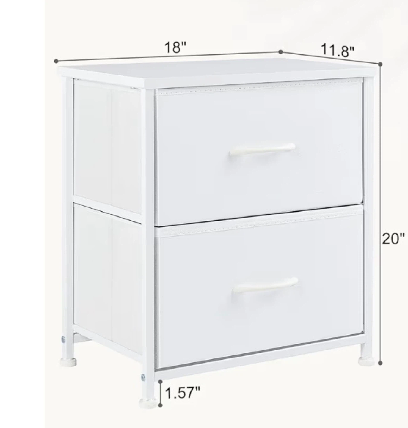 White 2-Drawer Storage Chest (Set of 2) - photo 4