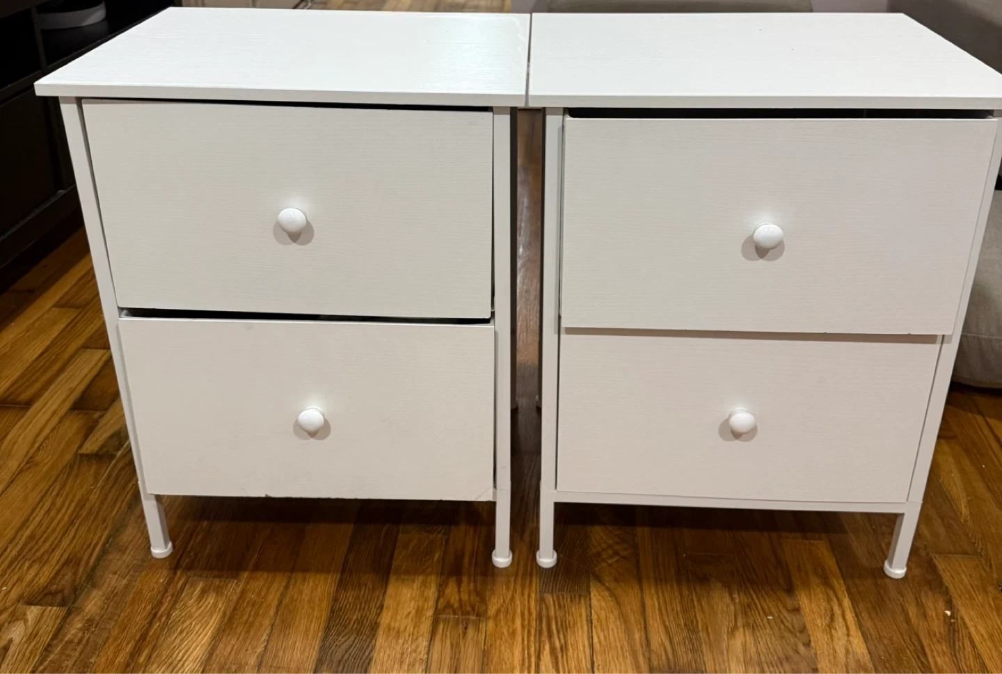 White 2-Drawer Storage Chest (Set of 2)