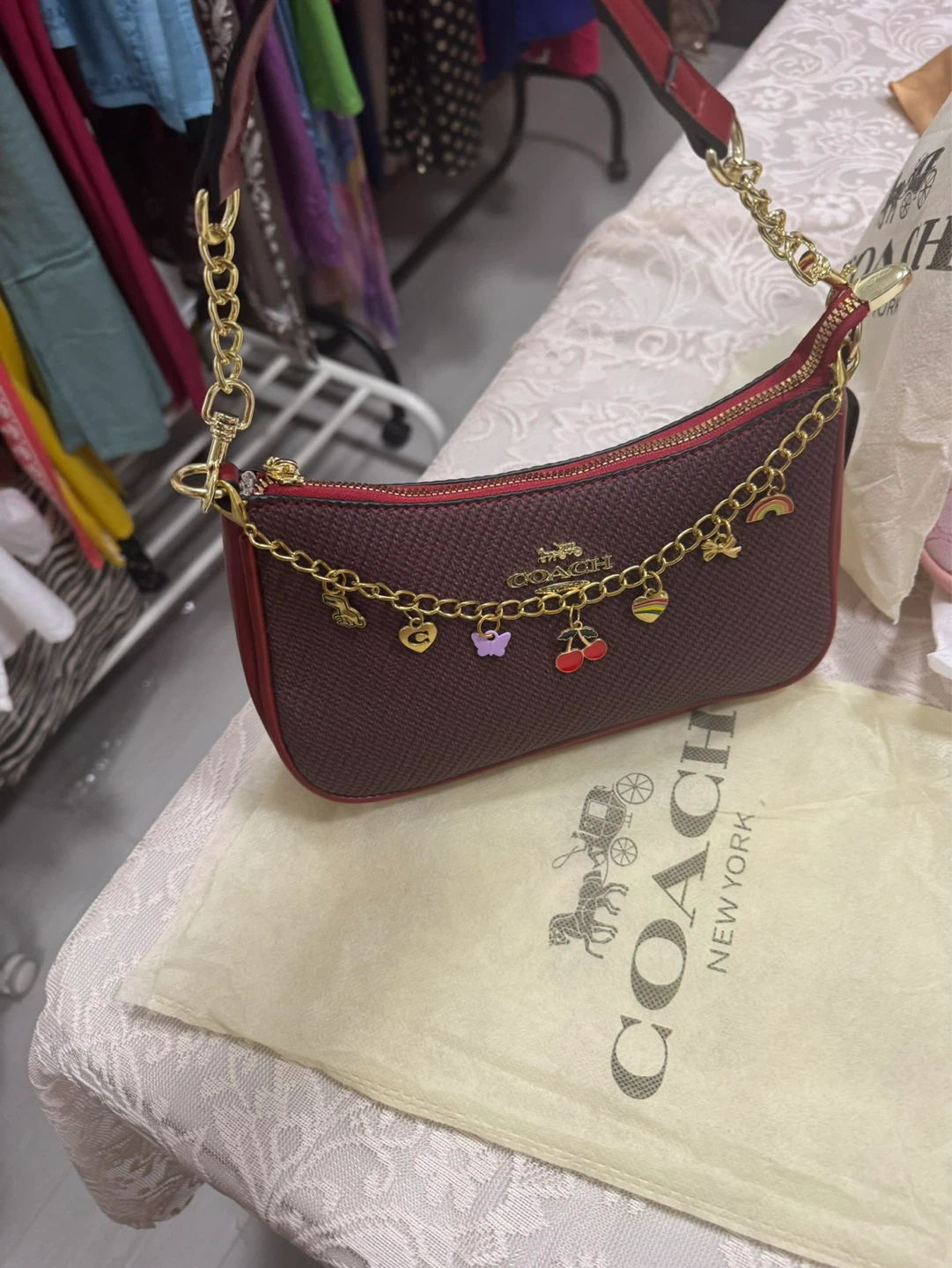 Coach Shoulder Bag with Charms