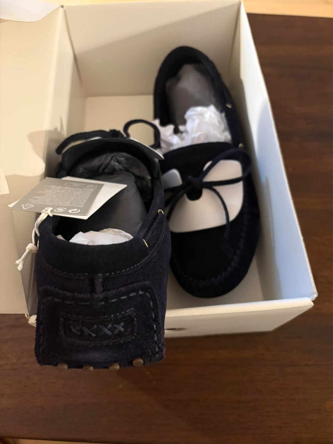 H&M Navy Suede Loafers Size 9/40 - photo 5