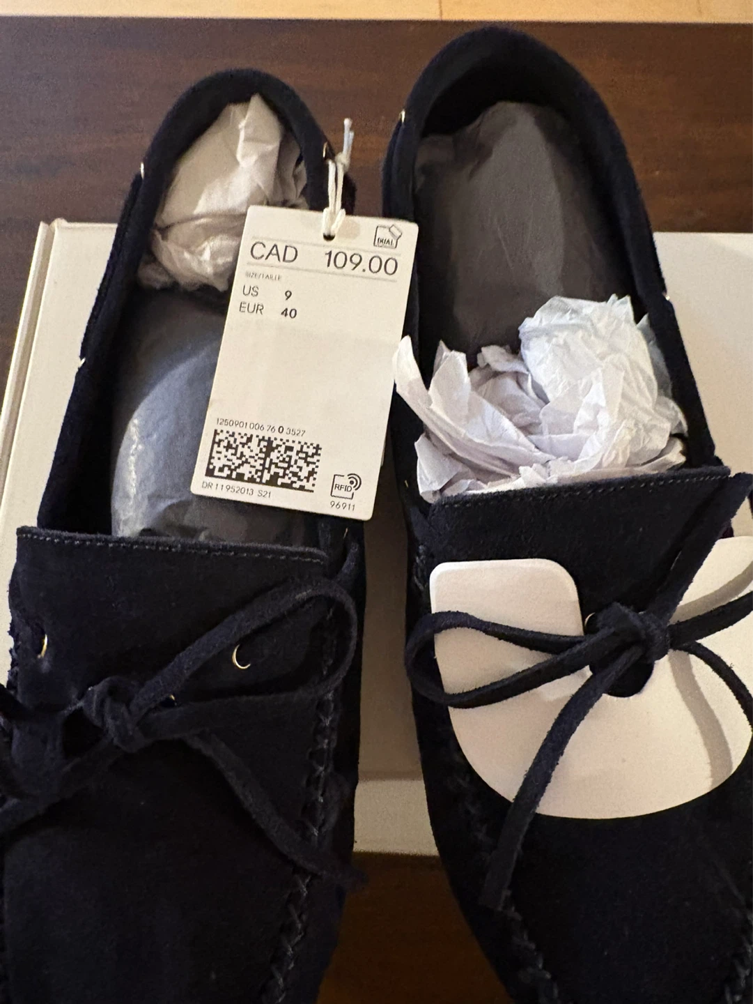 H&M Navy Suede Loafers Size 9/40 - photo 4