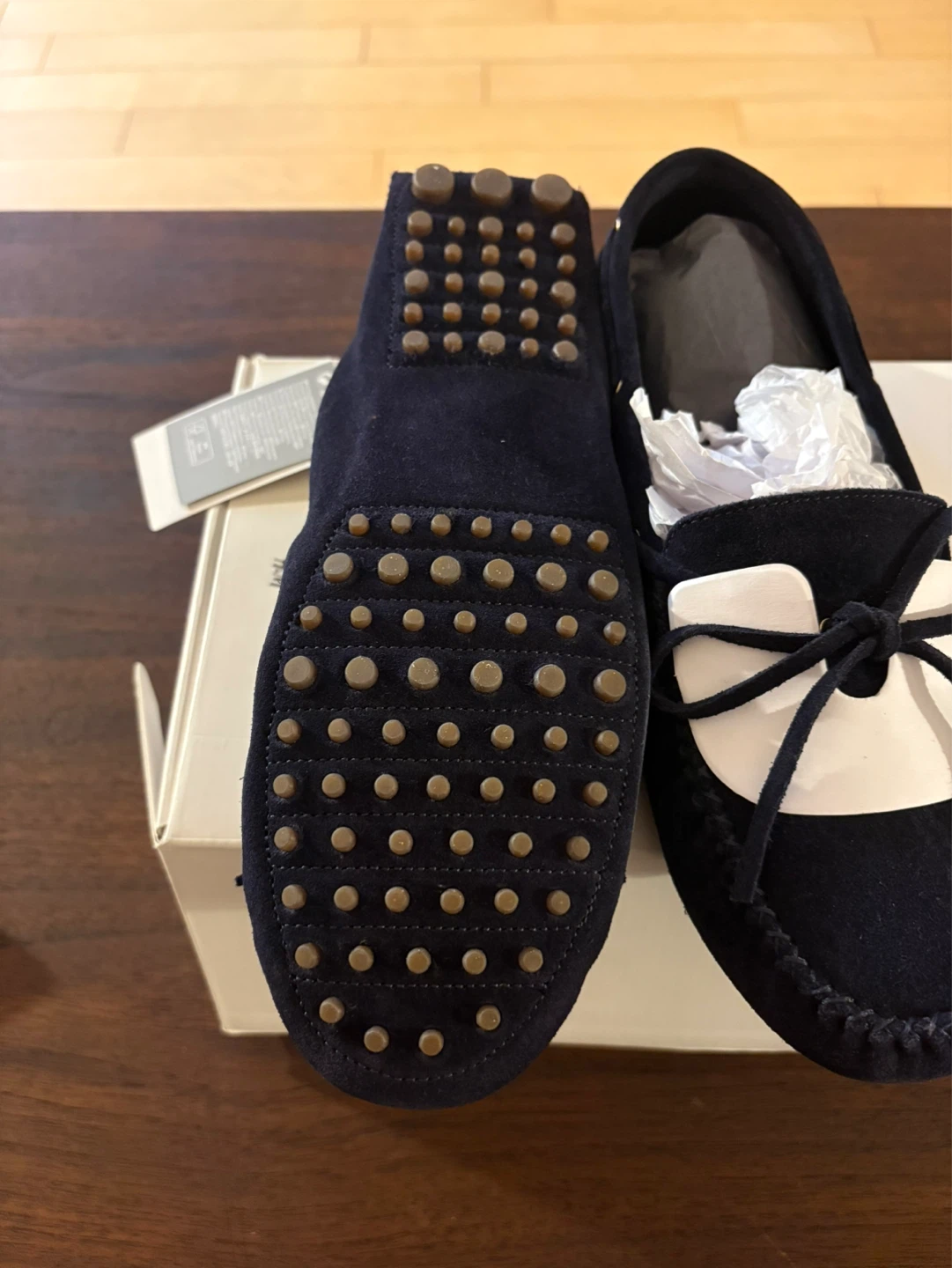 H&M Navy Suede Loafers Size 9/40 - photo 3