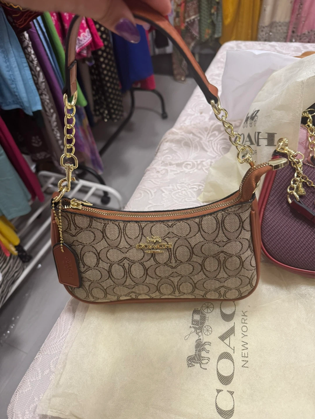 Coach Signature Canvas Shoulder Bag