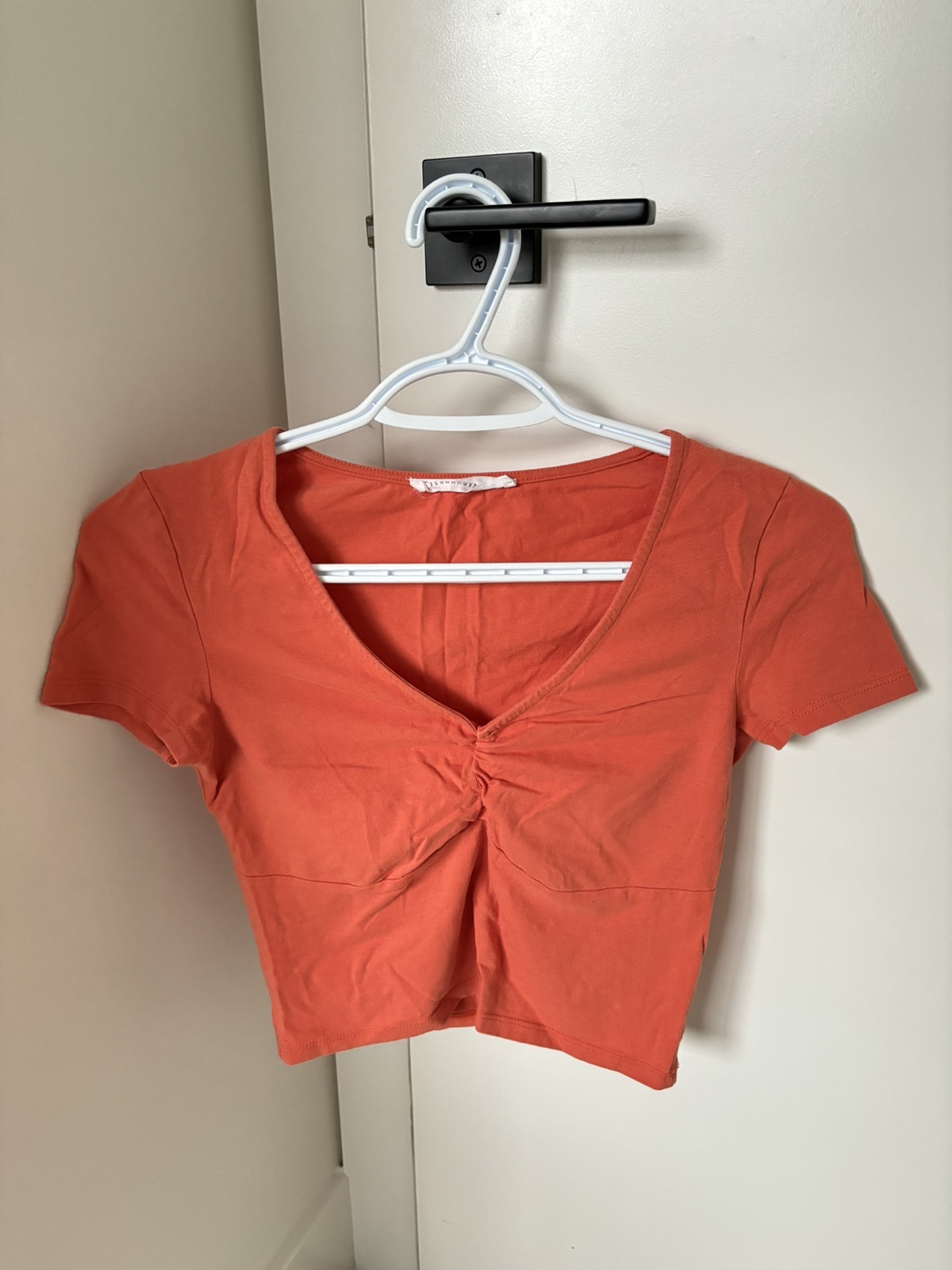 Orange Ruched Crop Top - Size XS