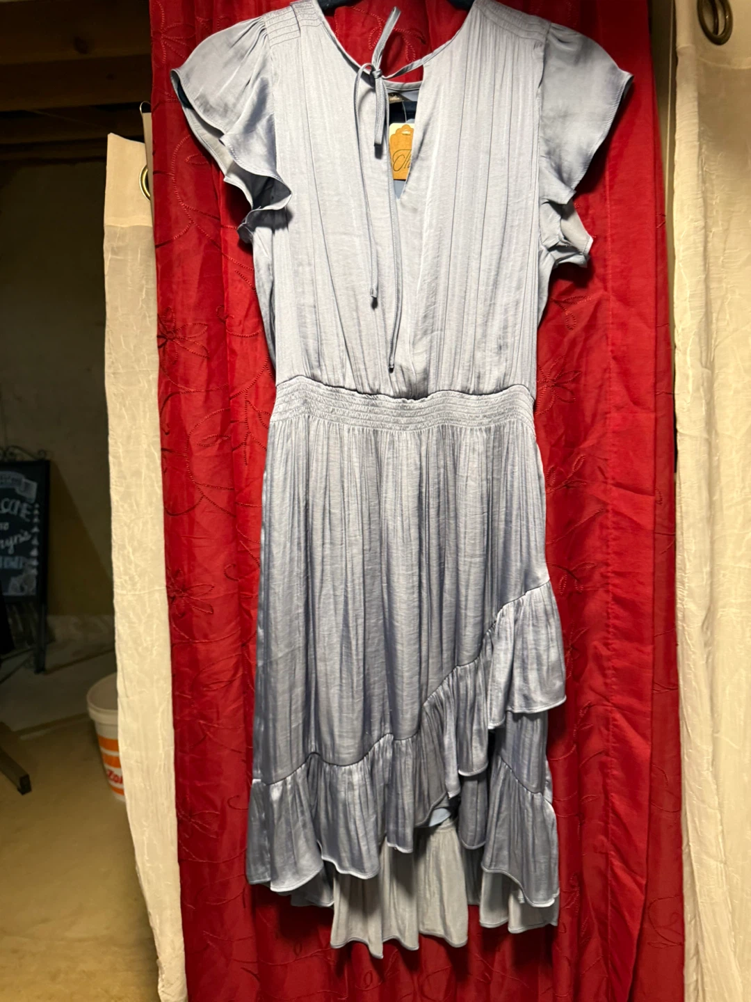 Banana Republic Blue Ruffle Dress Size 8 - photo 2