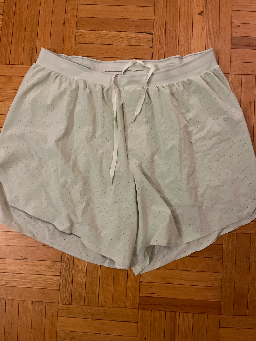 Lululemon Light Green Perforated Running Shorts - photo 2