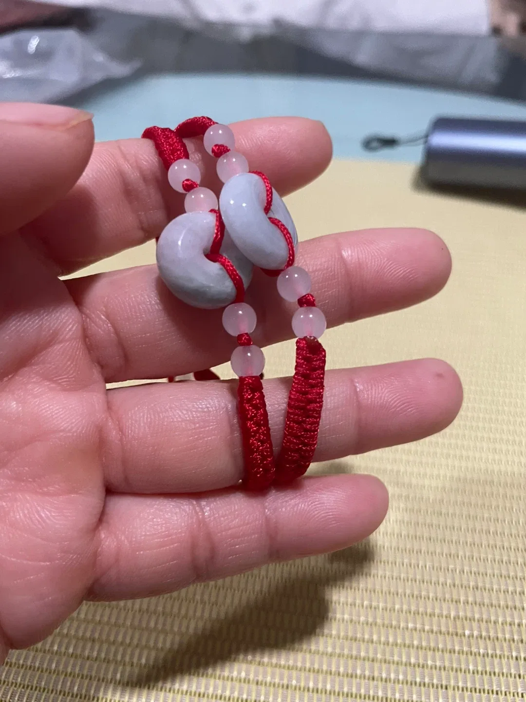 Red String Bracelets with Jade Donut Charms - photo 4