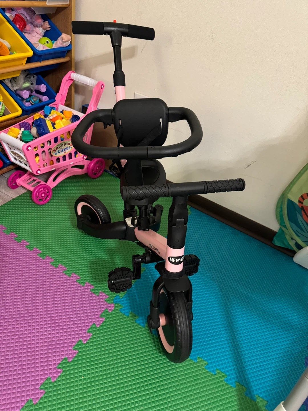 newyoo Toddler Tricycle with Helmet - Pink - photo 2