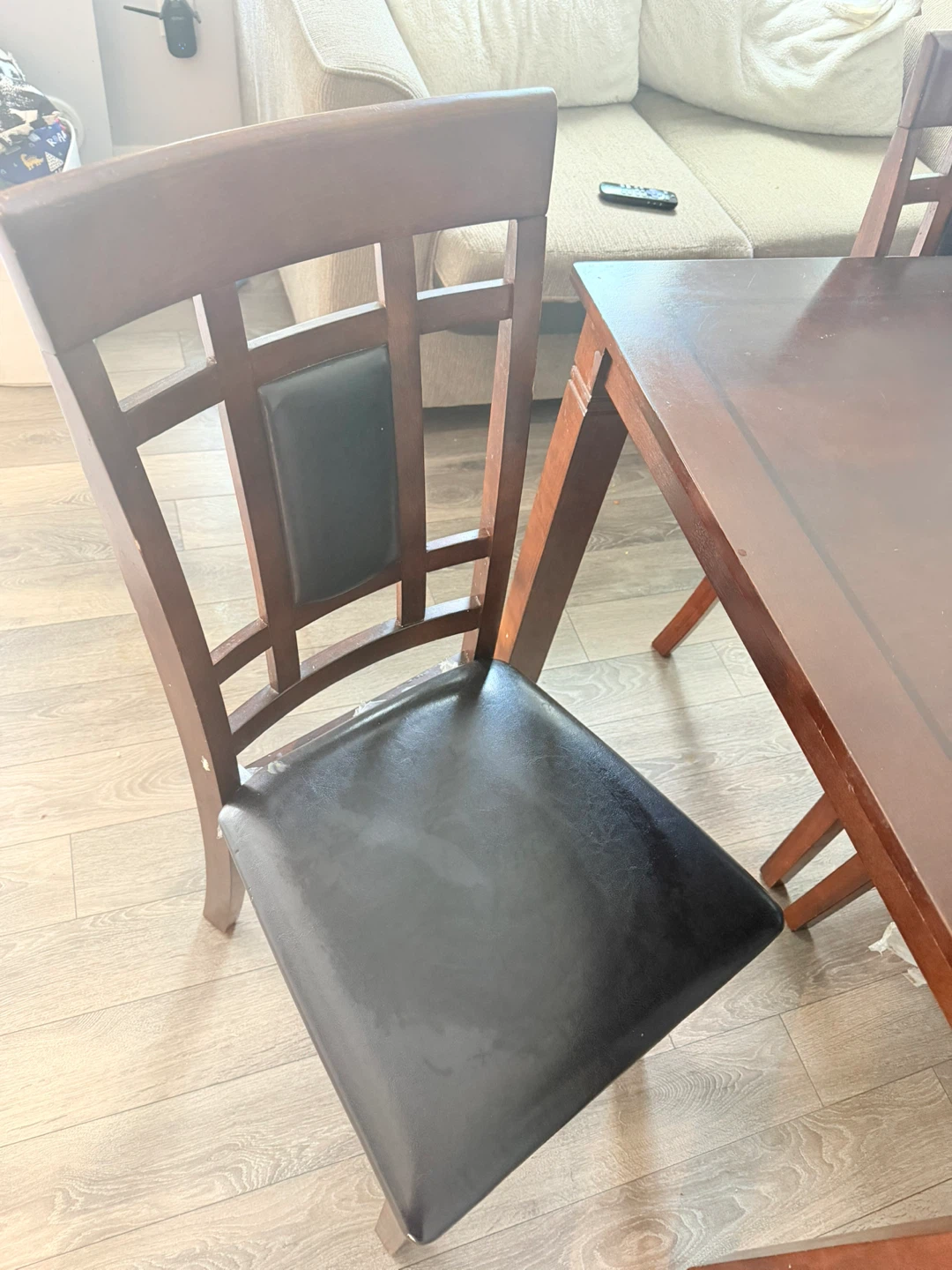 Dark Wood Dining Table Set with 4 Chairs - photo 3